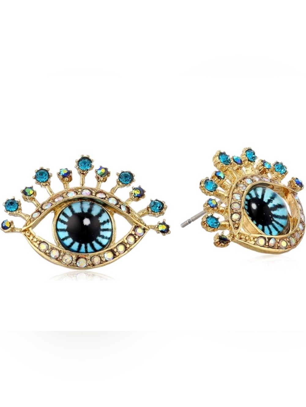 Betsey Johnson Evil Eye Earrings, new on card